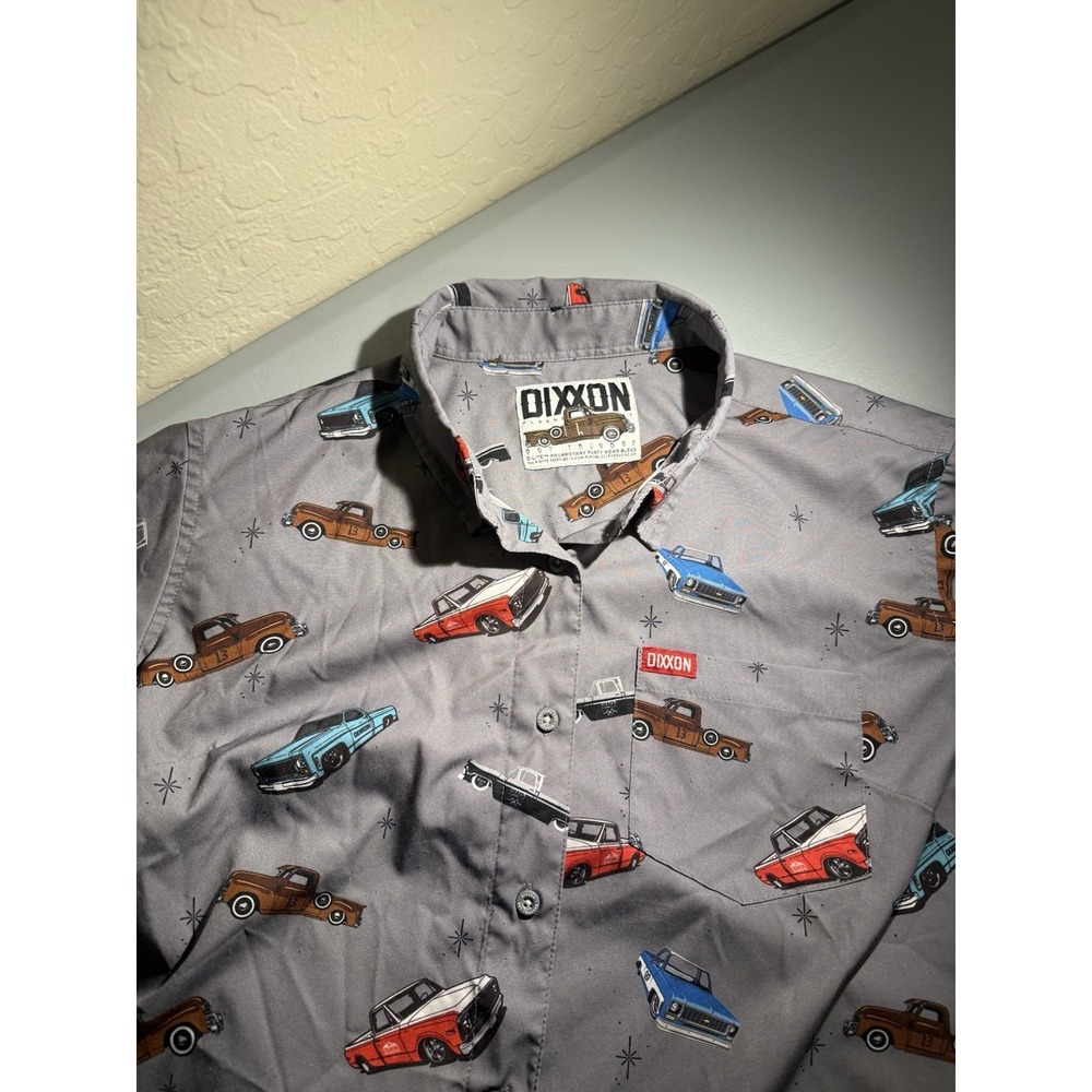 Dixxon Get Trucked Low Rider Party Shirt Gray Button Down Men's Size M